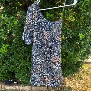 NWT Animal Print One Shoulder Dress